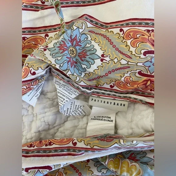 3 Pottery Barn floral quilted Euro shams 24”